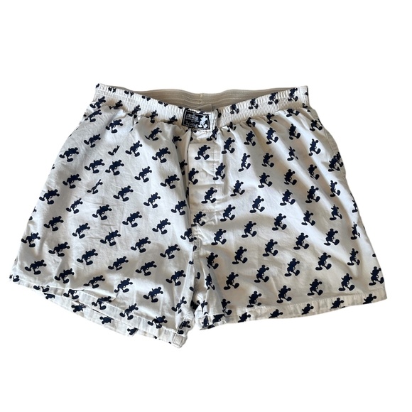 Disney Parks White Mickey Mouse Boxer Shorts with Mickey Pattern | Size Small - Picture 1 of 5